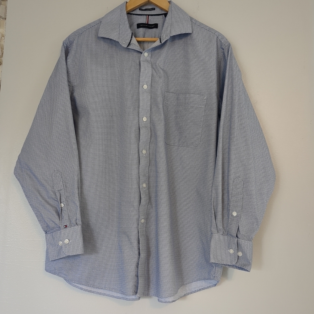 Tommy Hilfiger Shirt Mens XL Button Down Cotton Casual Business Long Sleeve